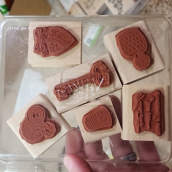 Vintage Stampin' Up Antique Collectibles Wood Mounted Rubber Stamp Set - Picture 2 of 6